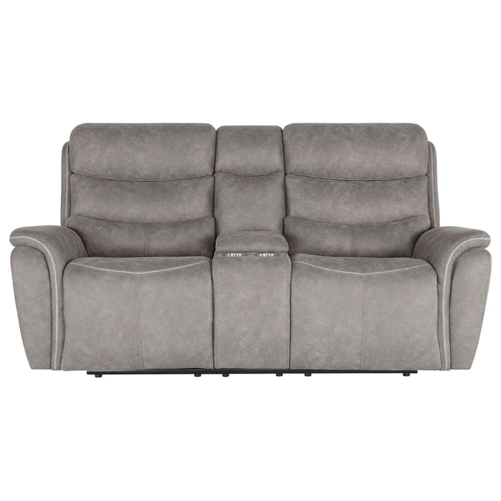 New Heritage Design Kamari Manual Reclining Loveseat in Gray, , large