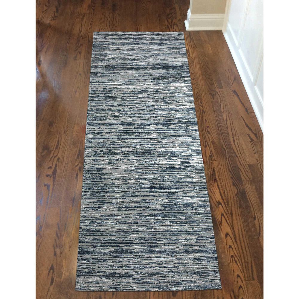 Radici USA Davide Striped 2&#39;2&quot; x 7&#39;7&quot; Blue Area Rug, , large