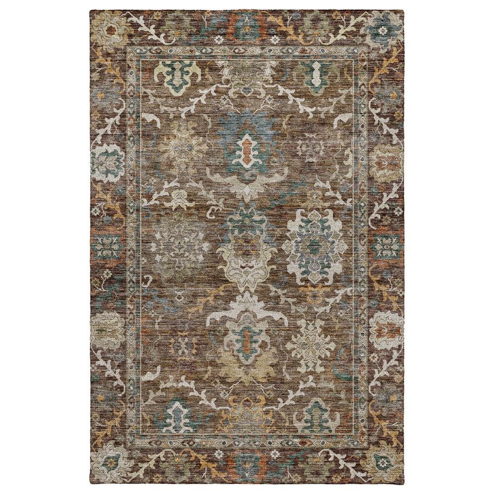Dalyn Rug Company Silk Road Chocolate, Ivory, Gold, Copper, Blue, Teal and Mocha 5" x 7"6" Area Rug, , large