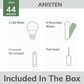 Hunter Anisten 44" Indoor Ceiling Fan with LED Light in Brushed Nickel, , large