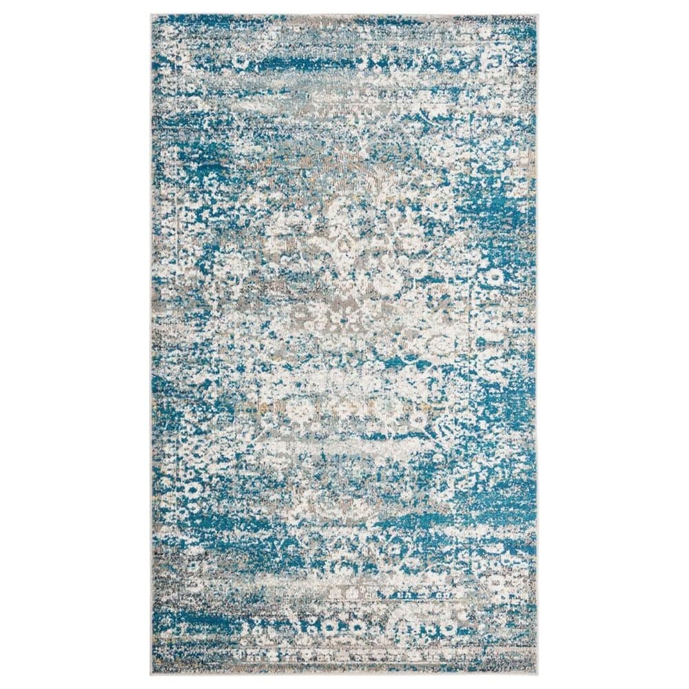 Safavieh Aria ARA156B 3" x 5" Blue and Creme Area Rug, , large