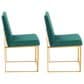 Lumisource Fuji Side Chair with Green Cushion in Gold (Set of 2), , large