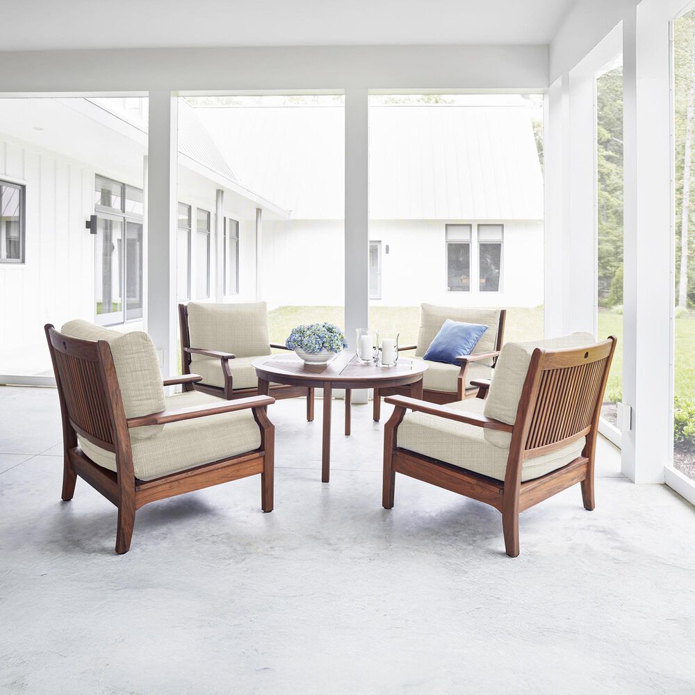 Jensen Outdoor Opal Lounge with Hi Back Cushions in Chocolate Brown, , large
