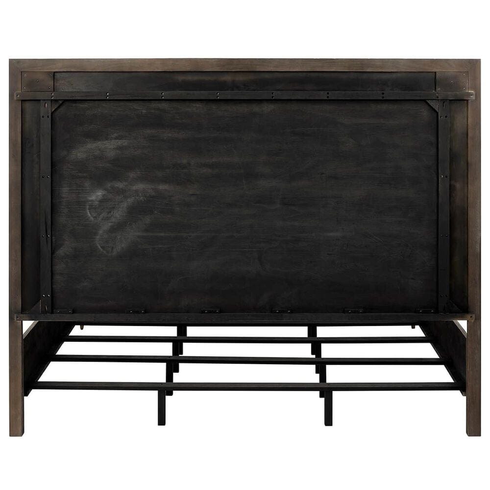 Furniture Worldwide Montclair Queen Panel Bed in Embossed Cocoa and Smoked Gold, , large