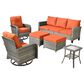 HOMLUX 6-Piece Patio Conversation Set in Orange, , large