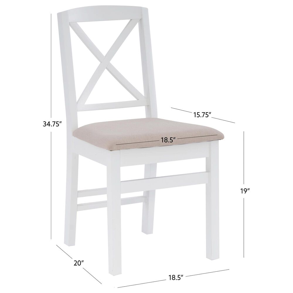 Linon Home Decor Triena X-Back Side Chair in White (Set of 2), , large