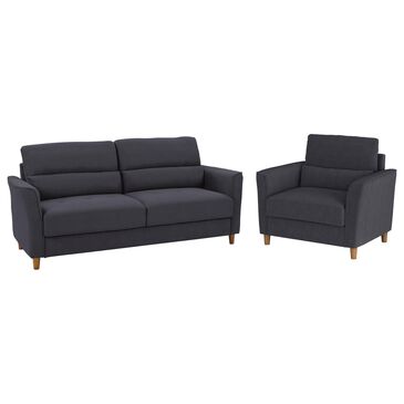 CorLiving Georgia 2-Piece Stationary Sofa and Arm Chair Set in Dark Gray, , large