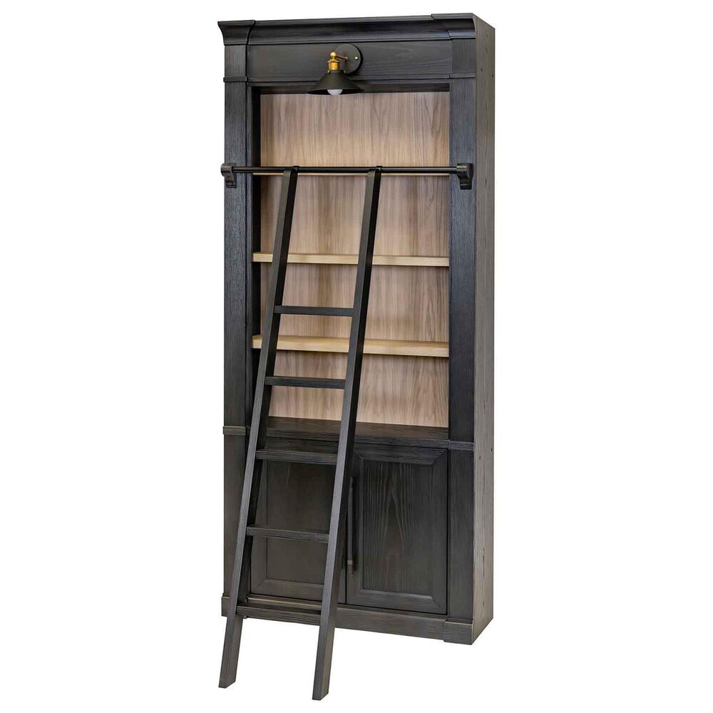 Wycliff Bay Willow Lane 94" Bookcase in Ebony Black and Natural Oak, , large
