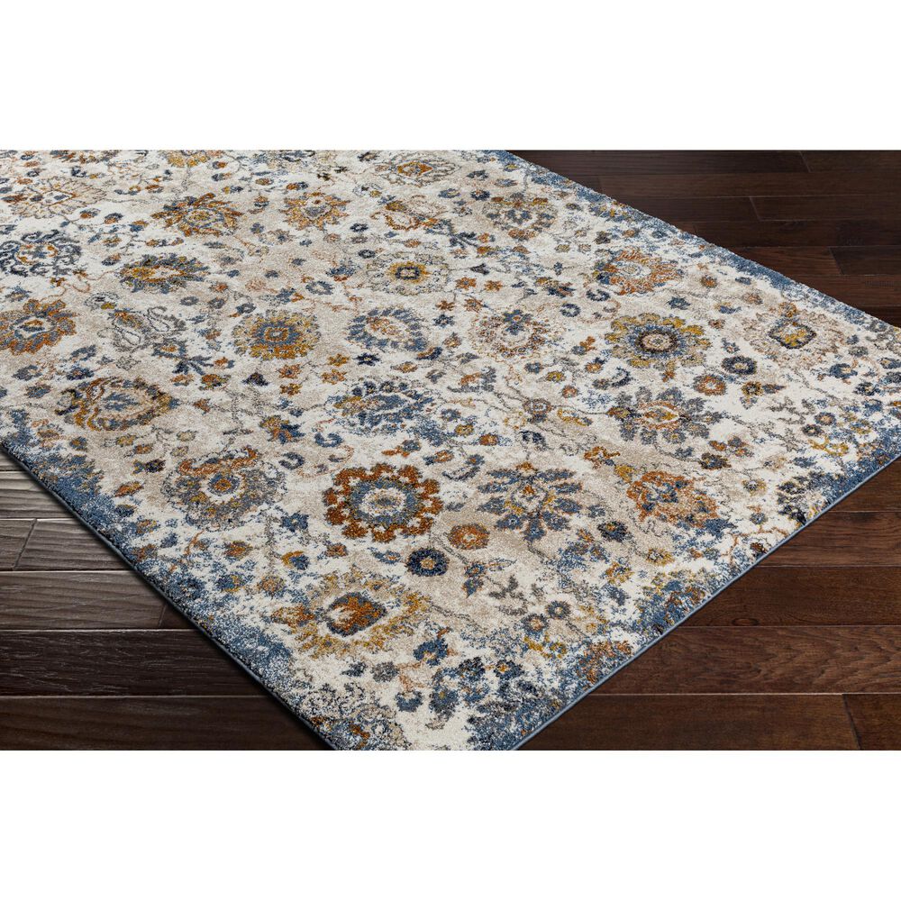 Surya Tuscany 6&#39;7&quot; x 9&#39;6&quot; Blue, Cream and Mustard Area Rug, , large