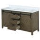 Lexora Home Marsyas 60" Double Bathroom Vanity in Rustic Brown with White Quartz Top and Rectangular Sinks, , large