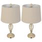 Timberlake 24" Modern Table Lamp with USB Charging Ports and LED Bulbs in Sand (Set of 2), , large