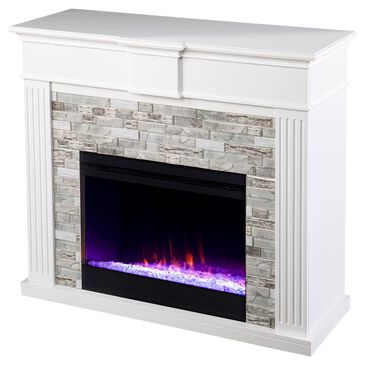 Southern Enterprises Bondale Color Changing Fireplace in White/Gray, , large