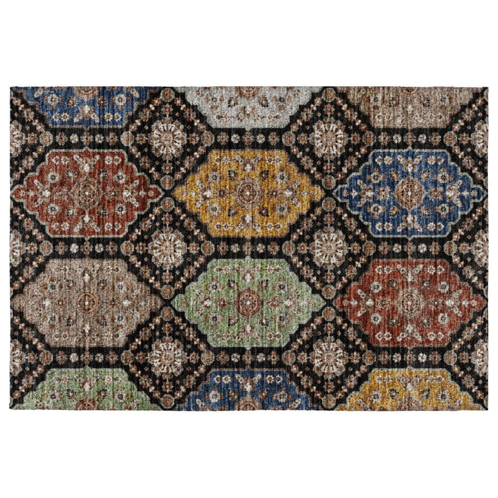 Dalyn Rug Company Silk Road Black, Ivory, Paprika, Sage, Gold and Gray 2"6" x 3"10" Area Rug, , large