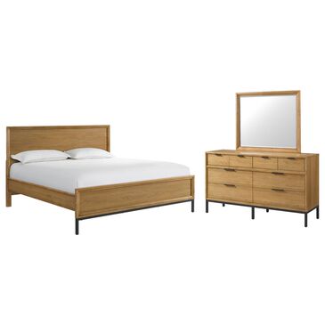 Hawthorne Furniture Newport 3-Piece King Panel Bedroom Set in Natural Oak, , large