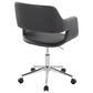 LumiSource Margarite Swivel Task Chair with Black Faux Leather Cushion in Chrome, , large