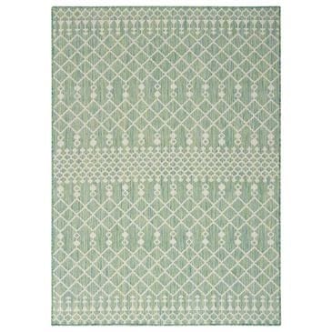 Nourison Positano Southwestern Blue and Green 6" x 9" Indoor/Outdoor Area Rug, , large