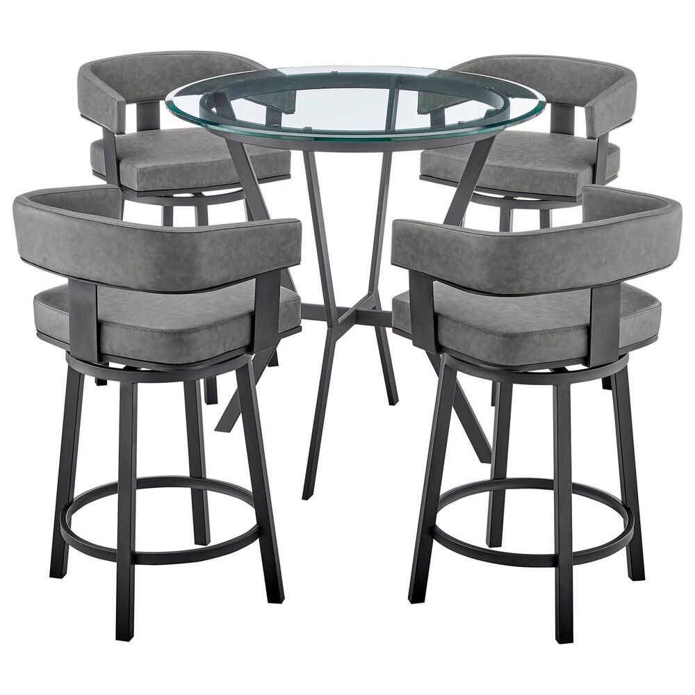 Blue River Naomi and Lorin 5-Piece Counter Height Dining Set in Matte Black, , large