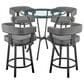Blue River Naomi and Lorin 5-Piece Counter Height Dining Set in Matte Black, , large