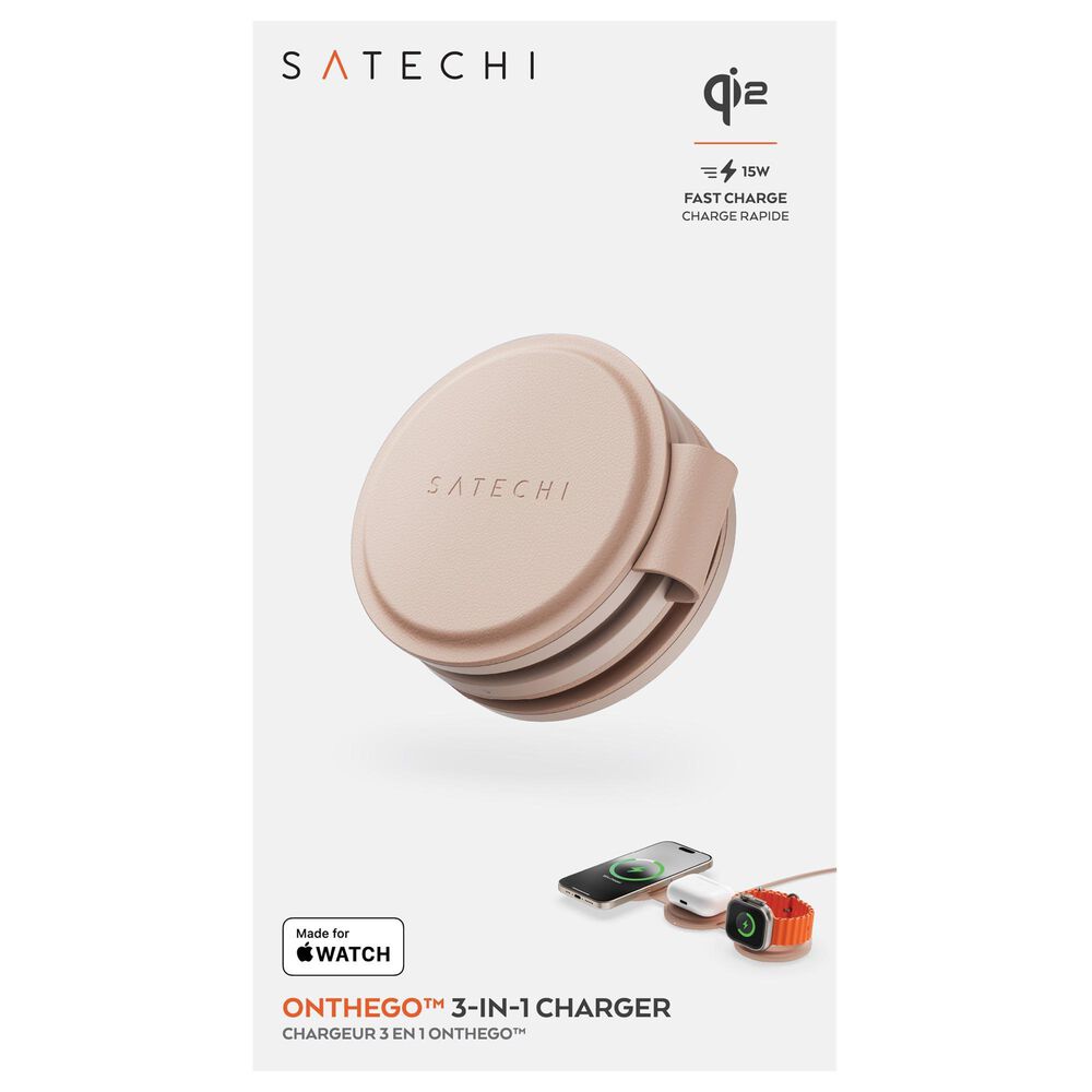 Satechi OntheGo 3-in-1 Wireless Charger in Desert Rose, , large