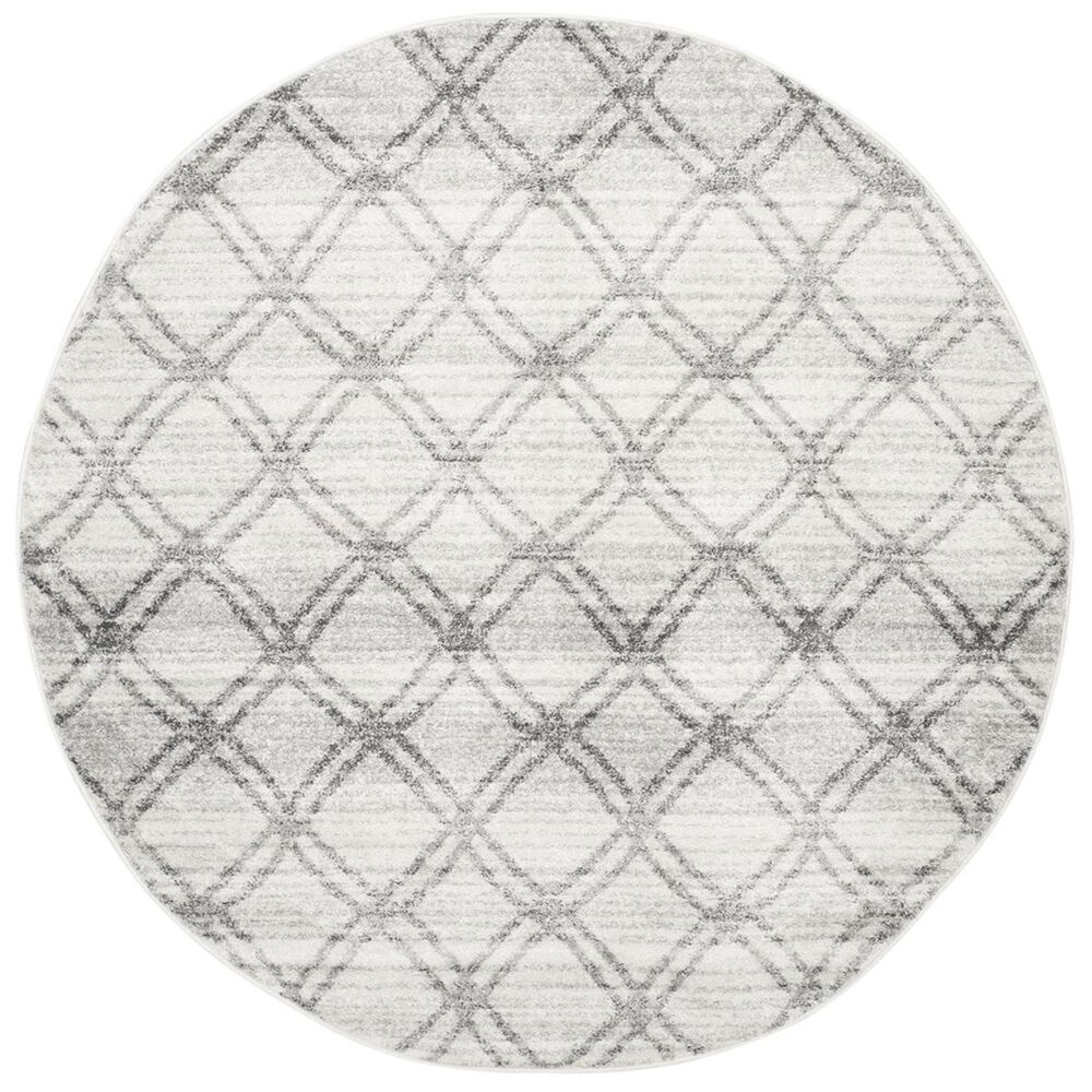 Safavieh Adirondack ADR105P-4R 4&#39; x 4&#39;  Silver/Charcoal Round Rug, , large