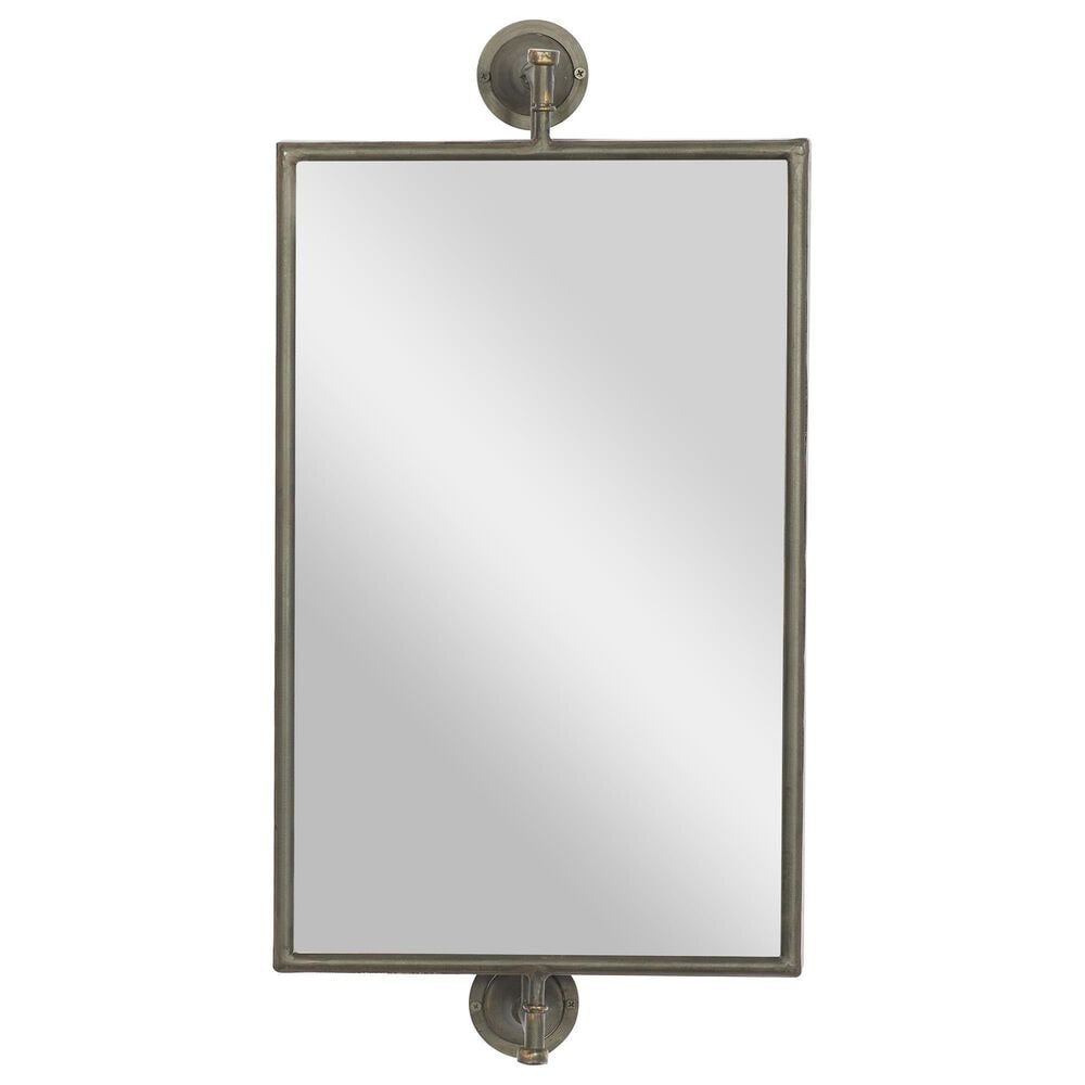 Maple and Jade 28" x 14" Metal Handmade Dimensional Wall Mirror in Matte Black, , large