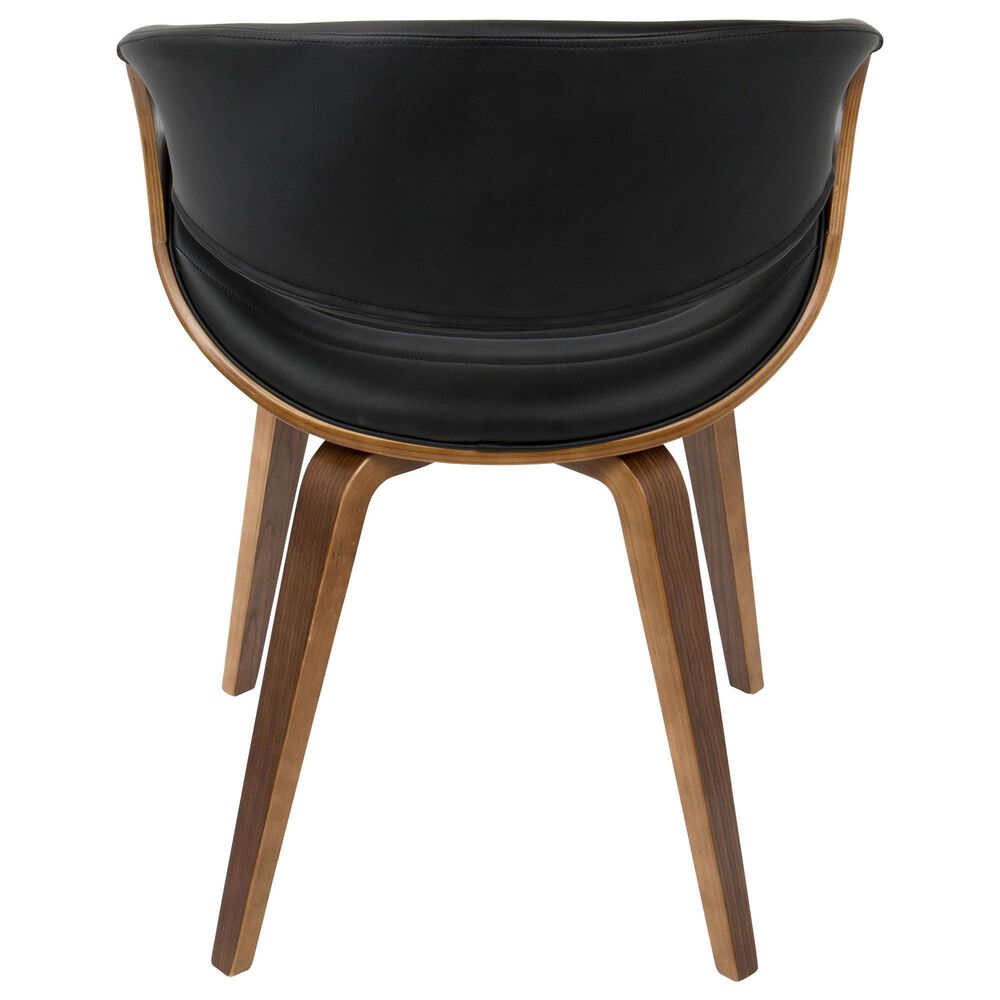Lumisource Curvo Dining Chair in Black Faux Leather and Walnut Finish, , large