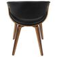 Lumisource Curvo Dining Chair in Black Faux Leather and Walnut Finish, , large