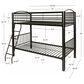 Linon Home Decor Heavy Twin Over Twin Bunk Bed in Black, , large