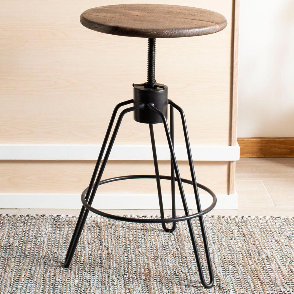 Safavieh Kai Adjustable Swivel Counter Stool in Natural Honey and Black, , large