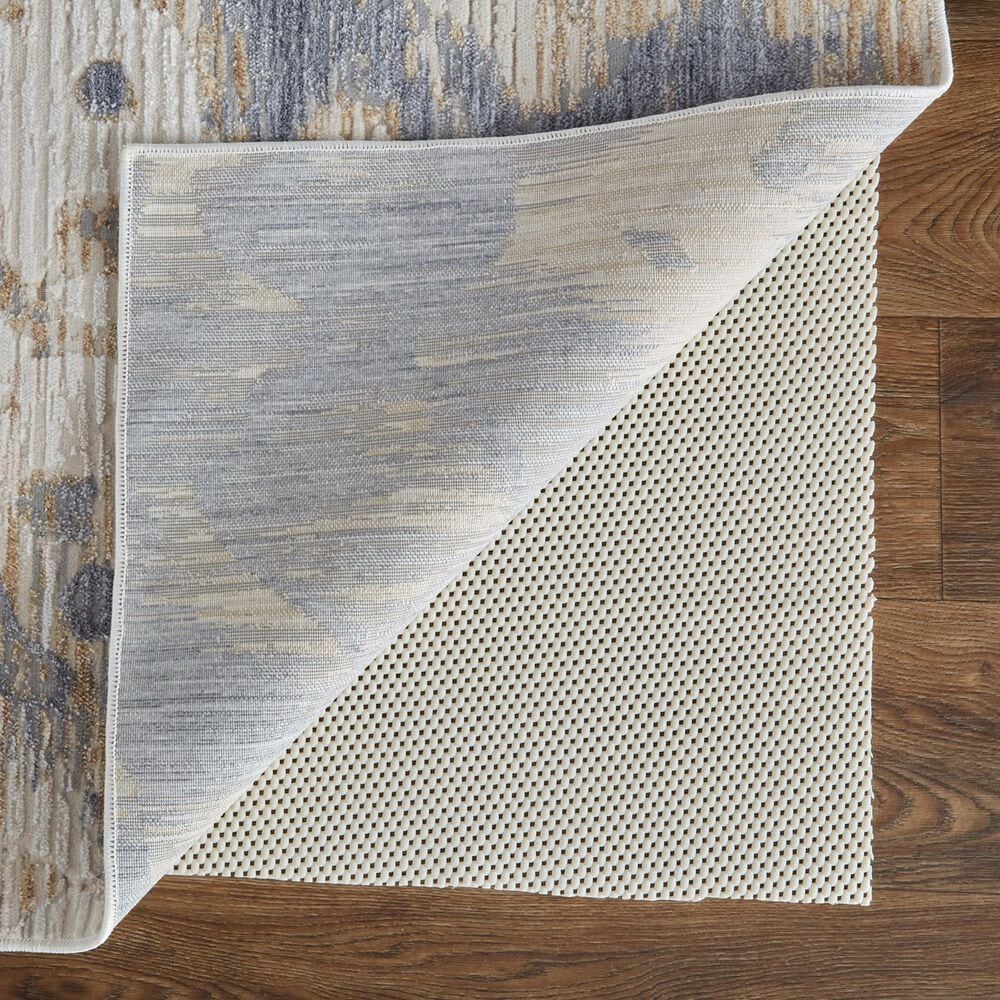 Feizy Laina Abstract 3&#39; x 12&#39; Blue and Beige Runner, , large