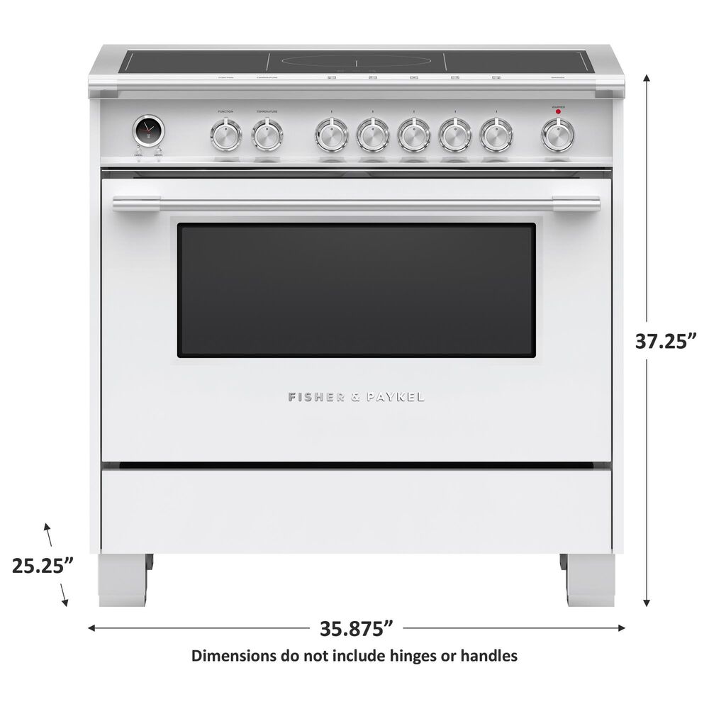 Fisher &amp; Paykel 36&quot; Classic Induction Range with 5 Burners in White, , large