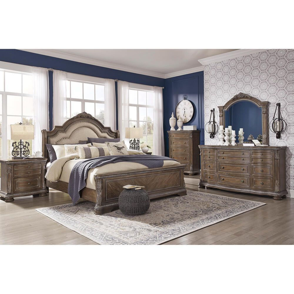 Signature Design by Ashley Charmond King Bed in Dark Brown, , large
