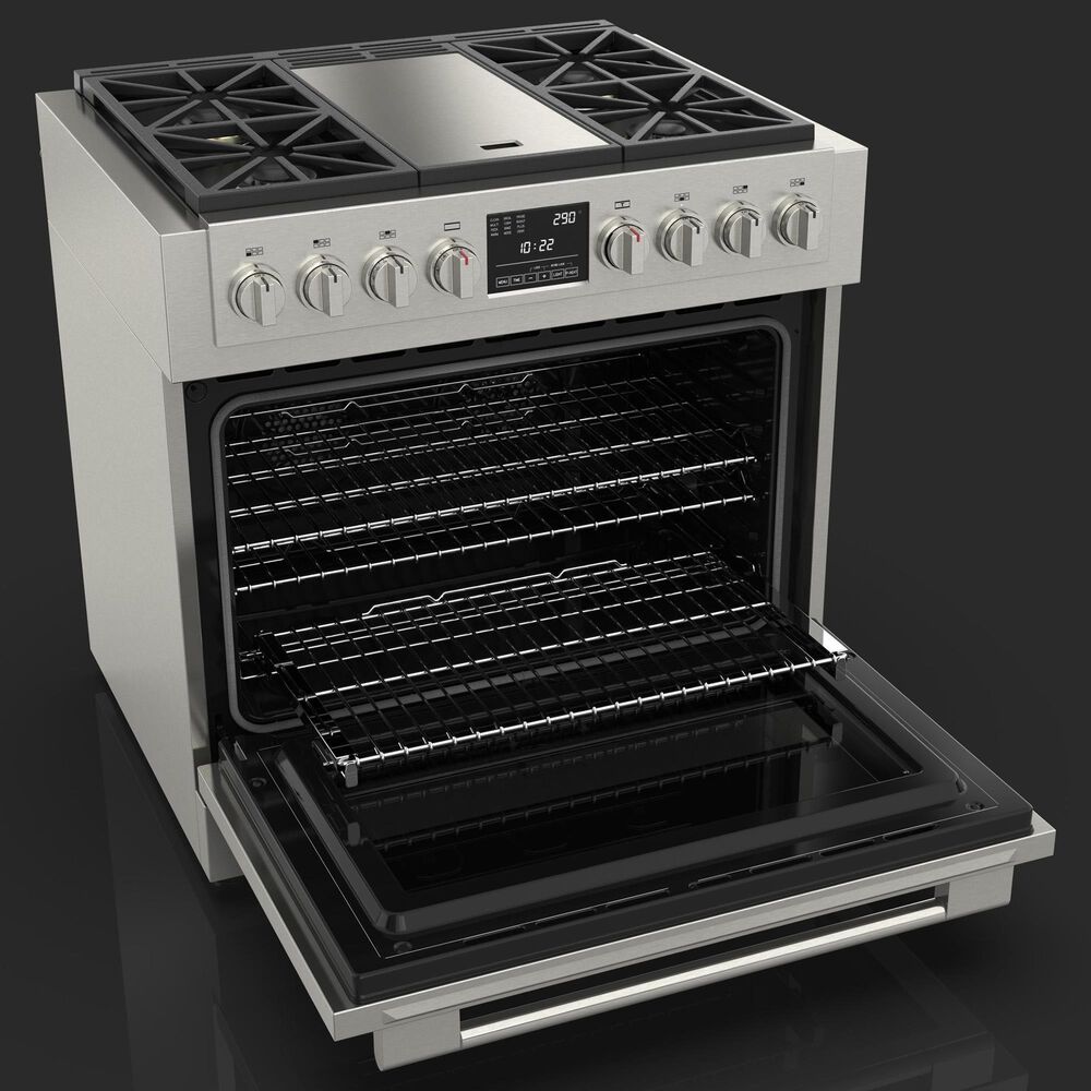 Fulgor Milano Sofia 5.7 Cu. Ft. 36&quot; Professional Dual Fuel Range with  Trilaminate Griddle in Stainless Steel, , large
