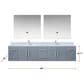 Lexora Home Geneva 84" Double Bathroom Vanity in Dark Grey with 2 cm White Carrara Marble Top and Rectangular Sinks, , large