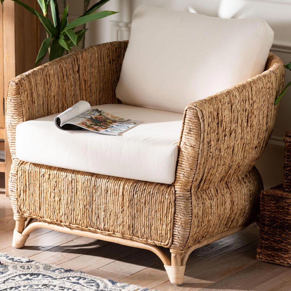 Baxton Studio Roma Arm Chair in Natural, , large