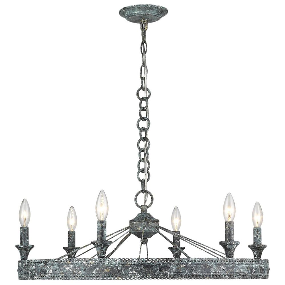 Golden Lighting Ferris 6-Light Chandelier in Blue Verde Patina, , large