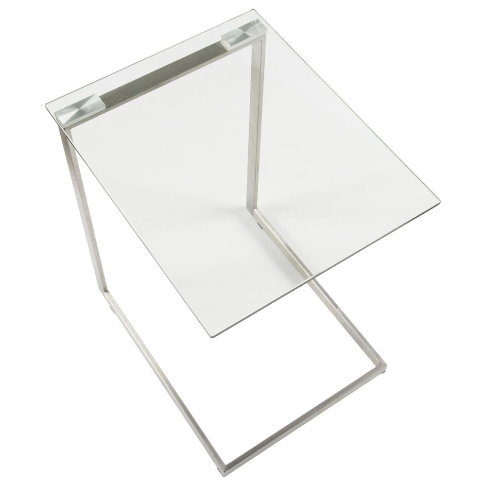 Lumisource Zenn End Table in Stainless Steel and Clear, , large