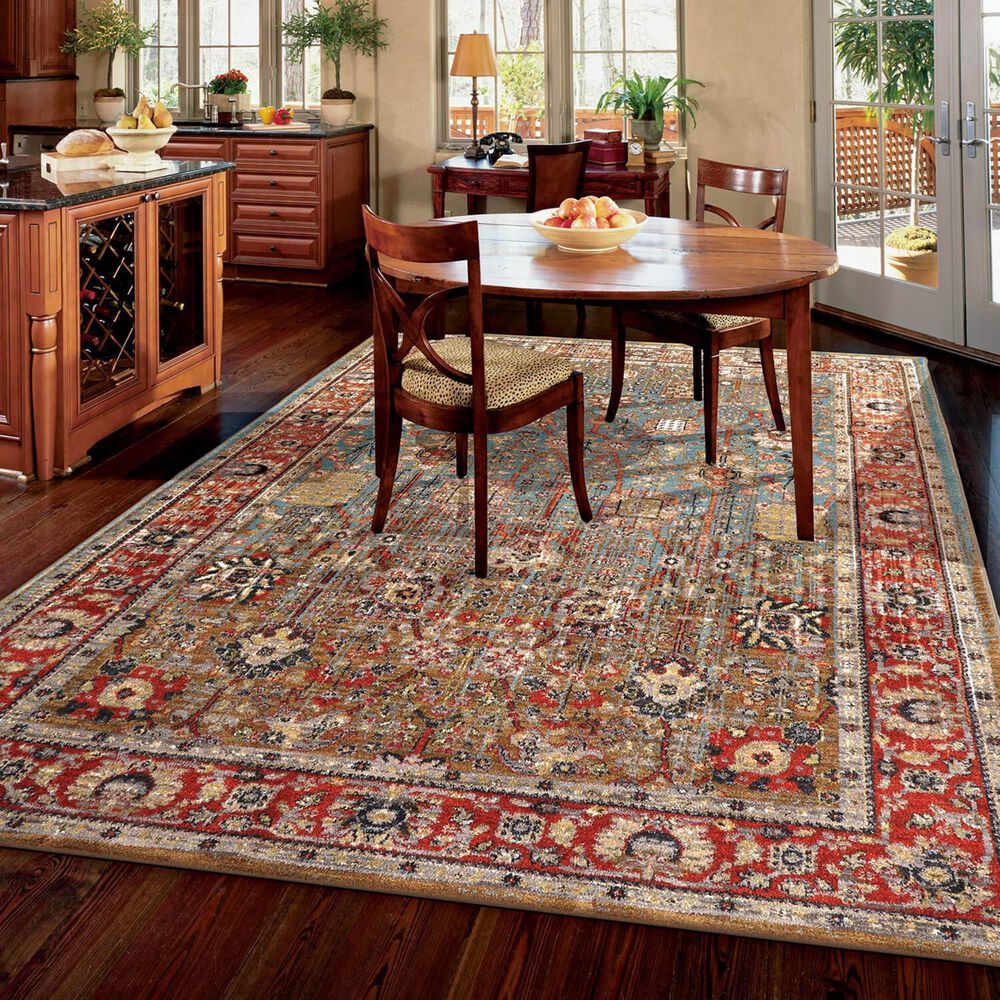 Karastan Spice Market Myanmar 9066850123 12' x 15' Aquamarine Area Rug