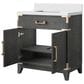 Lexora Home Laurel 30" Single Bathroom Vanity in Black Oak with White Cultured Marble Top and Rectangular Sink, , large