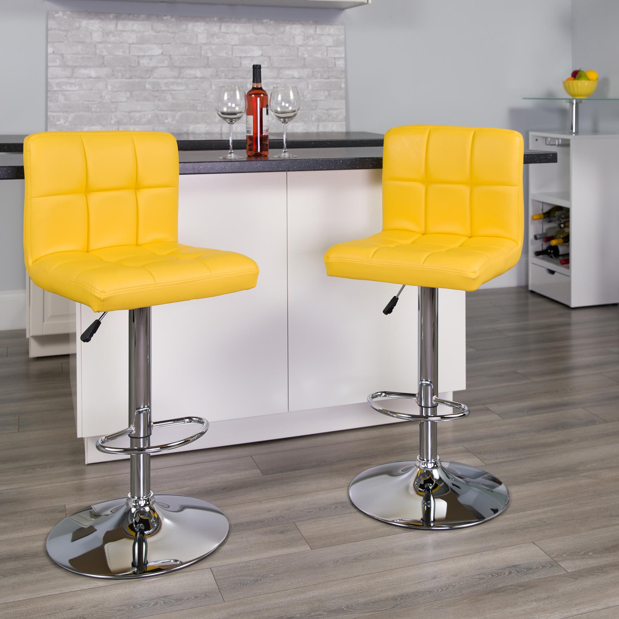 Flash Furniture Adjustable Barstool in Yellow NFM