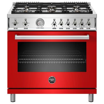 Bertazzoni 36" Professional  All Gas Range in Rosso, , large
