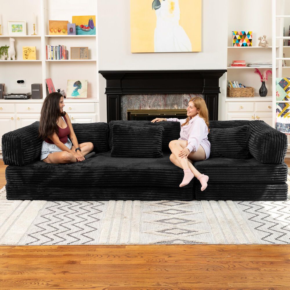 Jaxx Unsofa Stationary Sofa in Black, , large