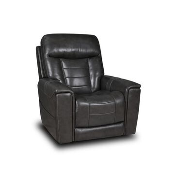 MotoMotion Leather Zero Gravity Power Recliner with Power Headrest, Lumbar and Massage in Rainier Steel, , large