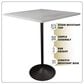 Leisuremod LeisureMod Verve Collection Modern Bar Height Table Black Base with 36 Square Marbleized White Laminated  Top, , large