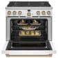 Cafe 5.75 Cu. Ft. Freestanding Dual Fuel Range in Matte White and Brushed Bronze, , large