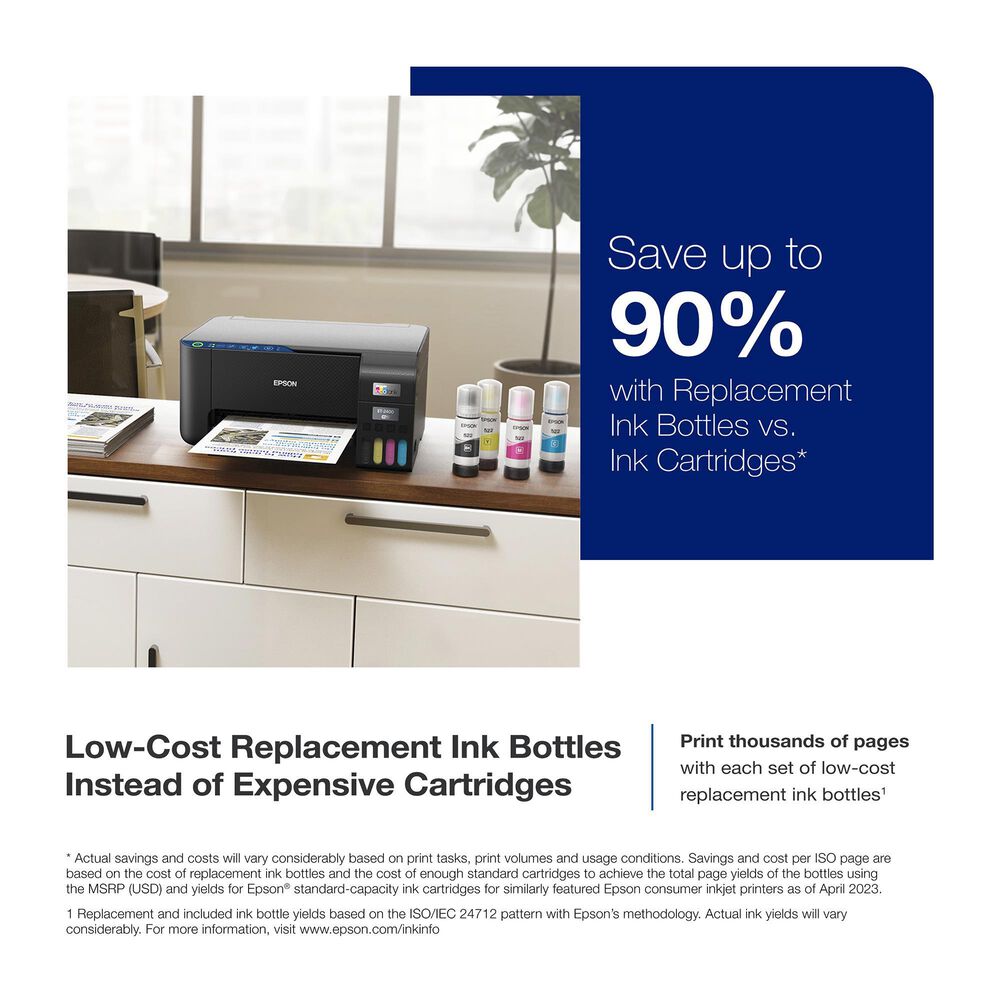 Epson EcoTank ET-2400 Wireless All-in-One Cartridge-Free Supertank Printer with Scan and Copy in Black, , large