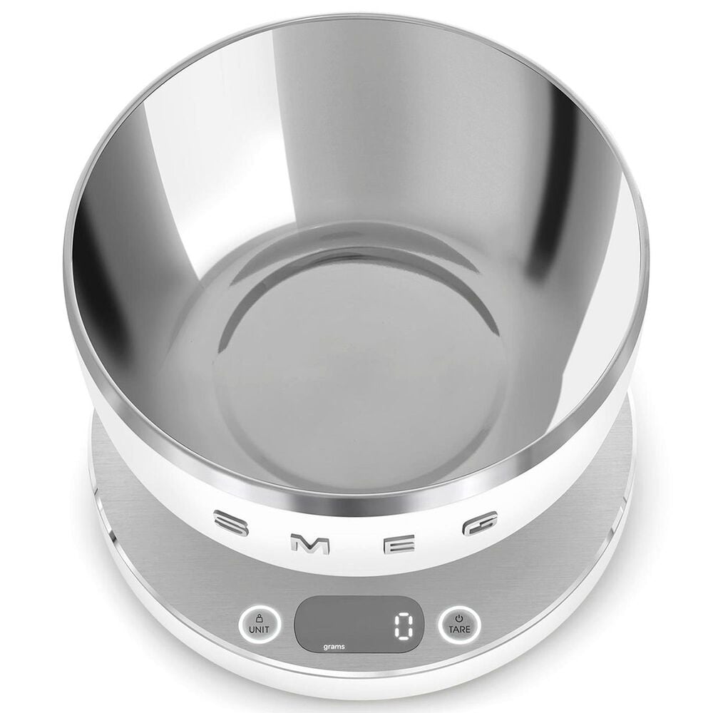 SMEG Collezione Kitchen Scale in White and Polished Chrome, , large