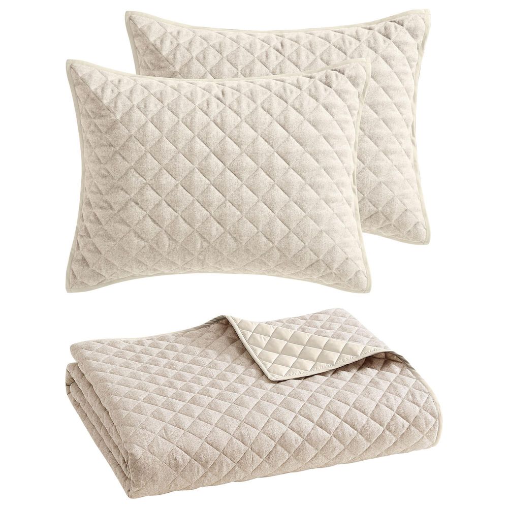 Hallmart Collectibles Hemet 3-Piece King Coverlet Set in Beige, , large