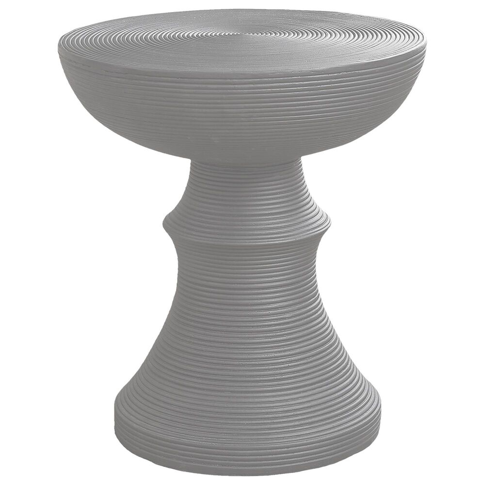 Hearth and Haven Outdoor Round Side Table with Ribbed Texture in Grey, , large