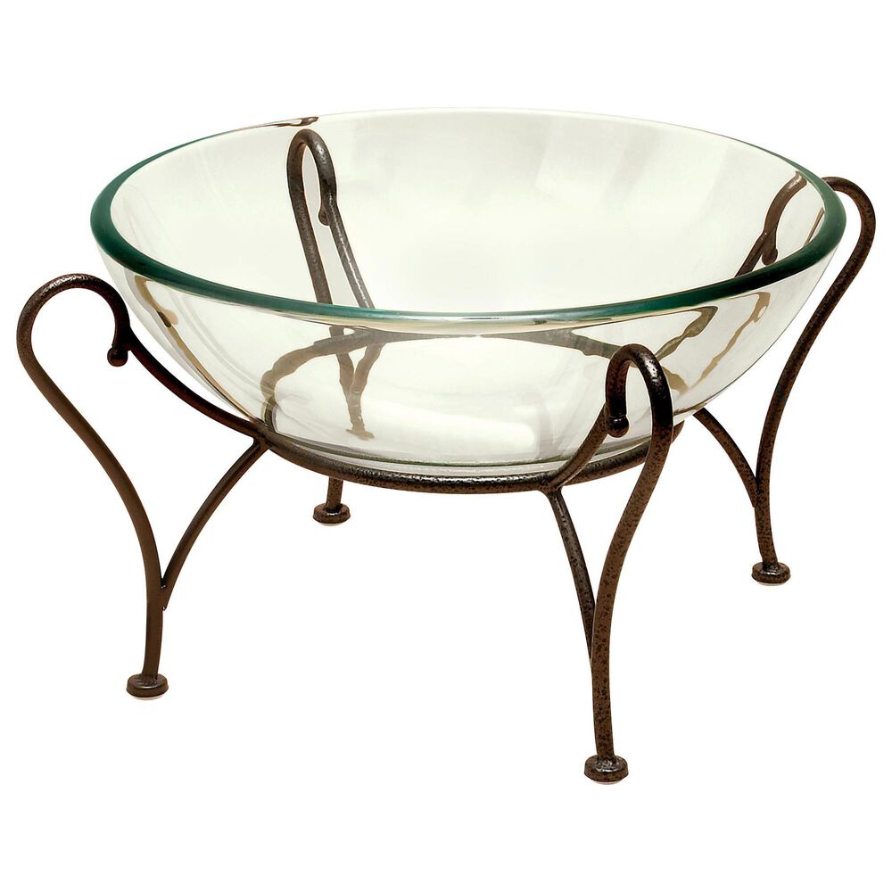 Maple and Jade 9" x 20" Bowl with Stand in Brown, , large